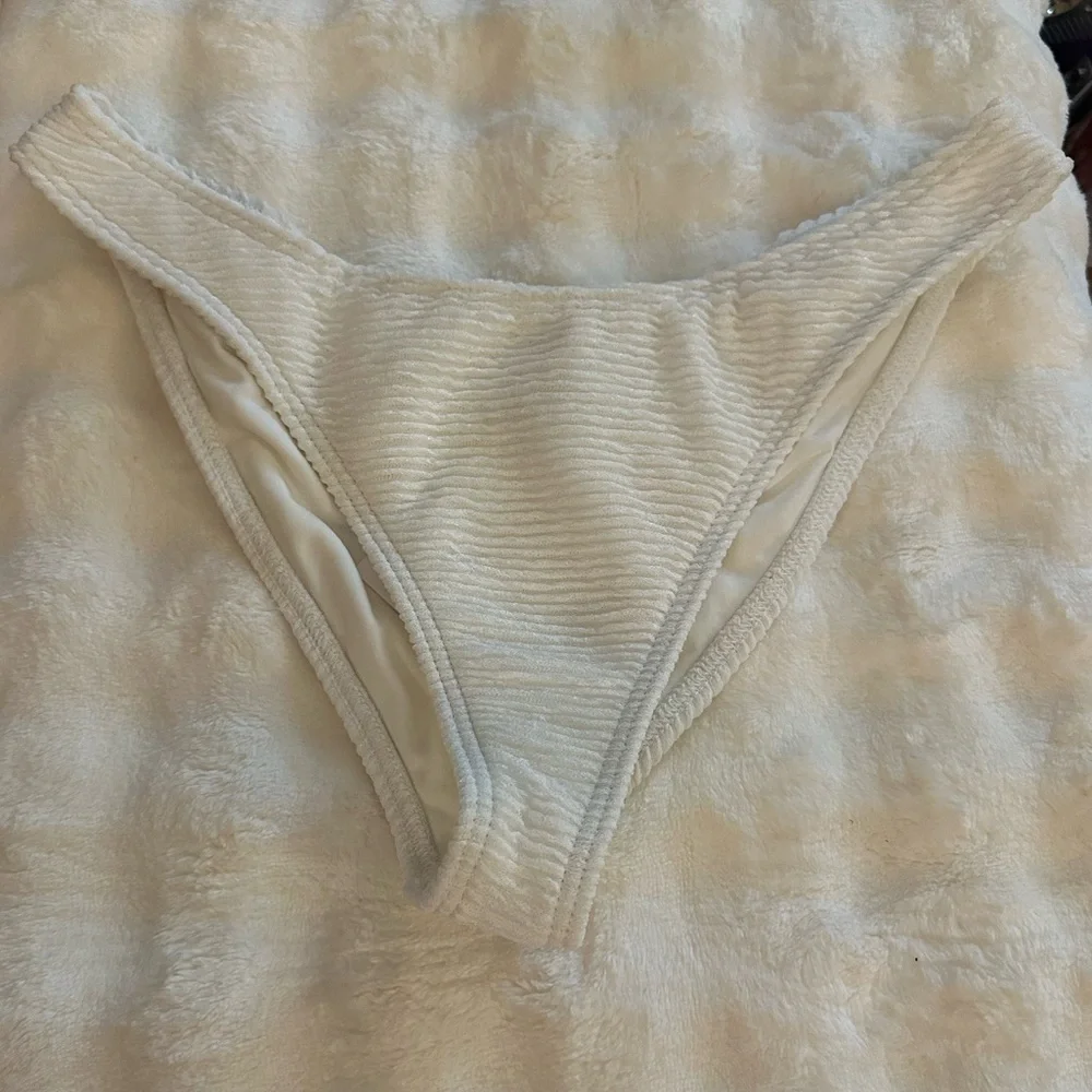 Rumer the label Rosa ribbed Bikini Bottom‎ in white
